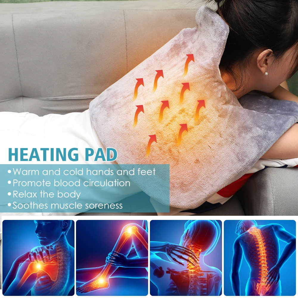 Electric Heating Pad Neck Shoulder Shawl Blanket Body Warm Hot Compress Winter Relieve Pain 3-level Temperature Control Mat