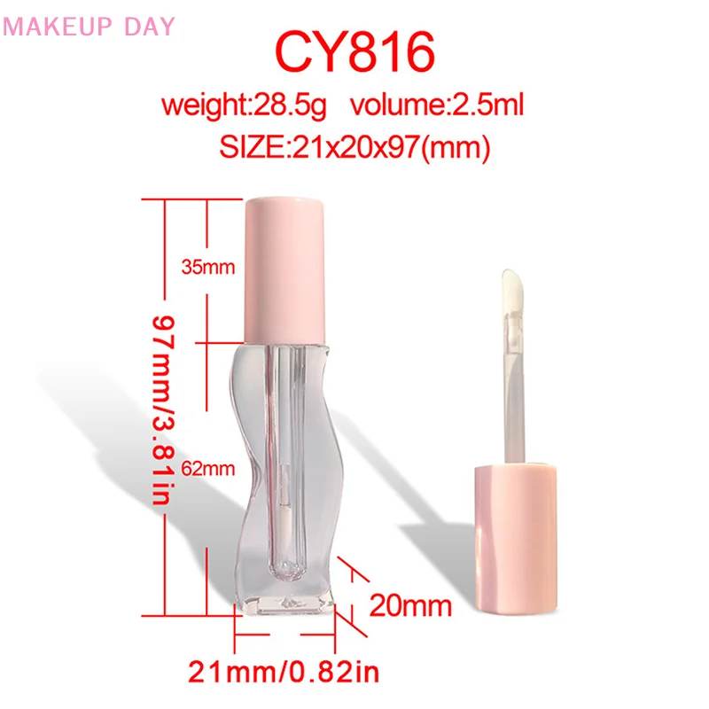 2.5Ml Golvende Lijnen Lipgloss Tubes Vloeibare Lippenstift Lege Lip Glazuur Buis Navulbare Cosmetische Verpakking Container