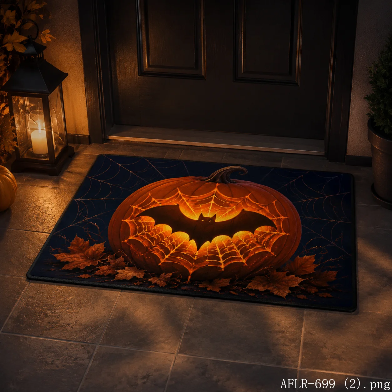 VIKAMA Halloween Skull Door Mat Gothic Style Indoor Outdoor Entrance Rug Non-Slip Kitchen Bedroom Floor Mat Home Decor