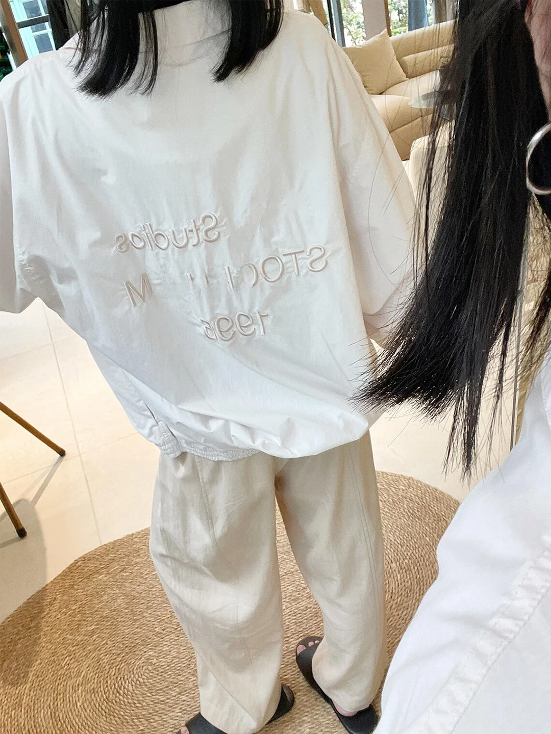 

Retro Sle Loose Fit Cotton Jaet for Women with Embroidered Letters Youth Spor Zipper Closure ort Outerwear