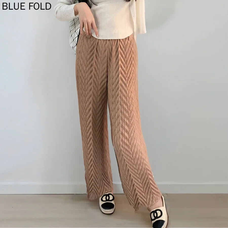 Miyake Three-dimensional Pleated Pants Women's Loose Straight Pants Autumn New Design Sense Fashion Casual Pants PLEATS Trousers