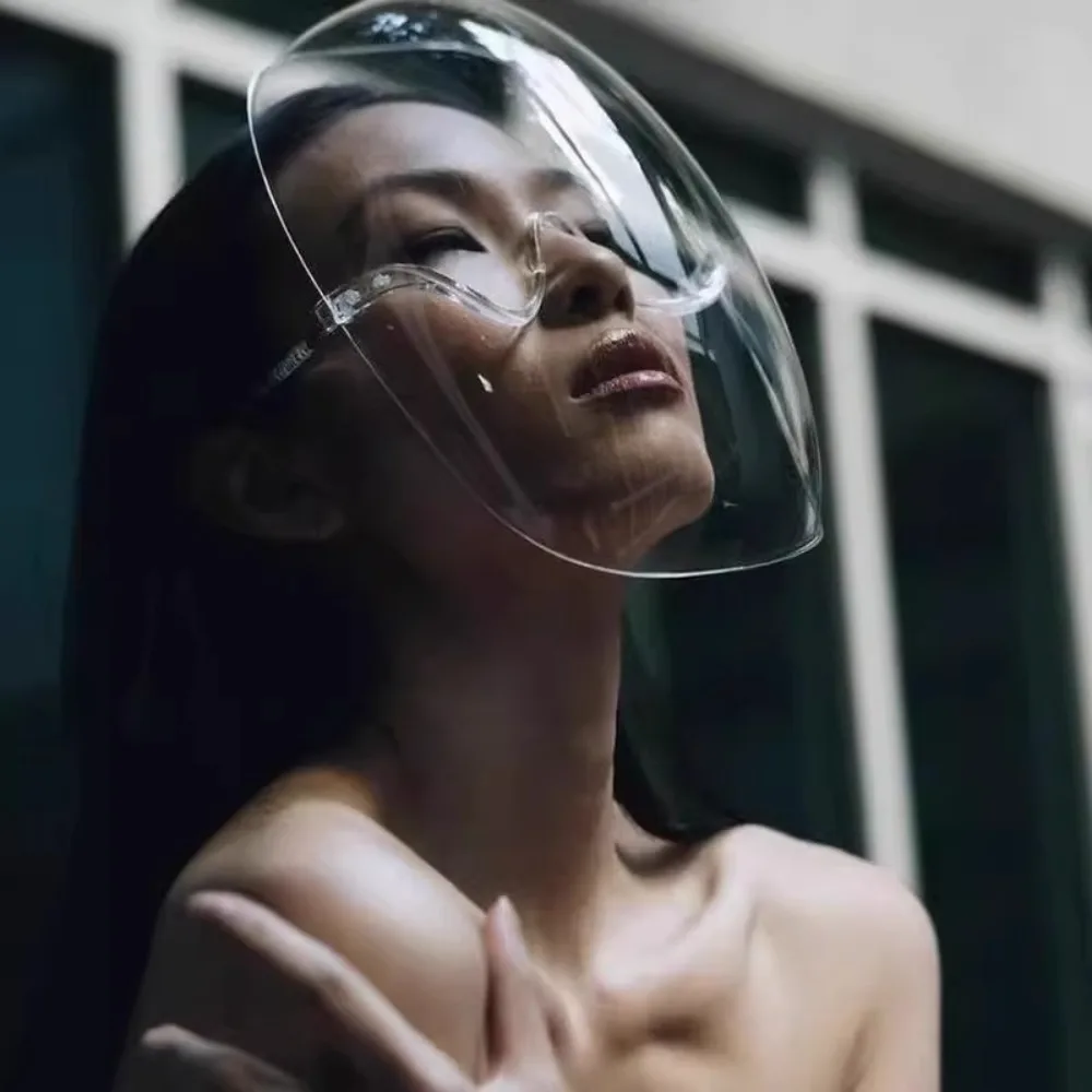 2 pezzi maschera protettiva trasparente a pieno facciale a prova di spruzzi a prova di polvere occhiali protettivi per il viso a prova di nebbia traspirante vedere attraverso gli occhiali