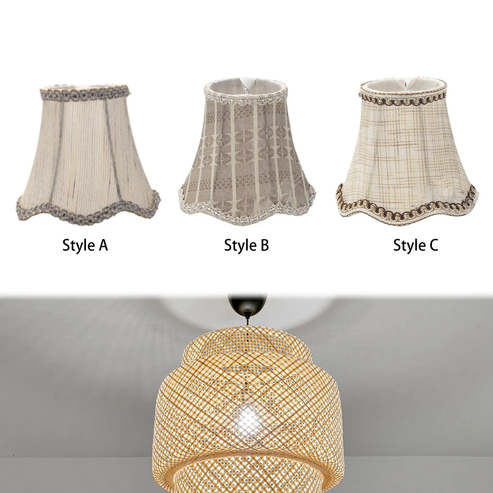Cloth Fabric Chandelier Lamp Shade Droplight Cover Accessory Simple Assembly Romantic Decorative Clip on Wall Lamp Cover