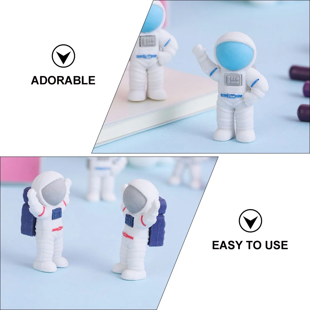 24 Pcs Astronaut Eraser Gift Erasers Kawaii Boy Educational Small for Students Bulk Cute Painting