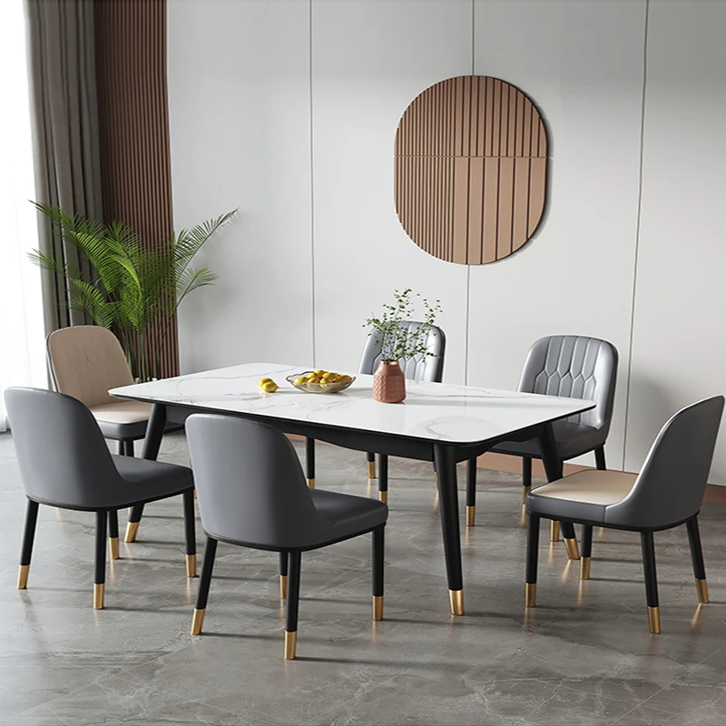 

Leather Office Dining Chairs Luxury Dinette Upholstered Modern Dining Chairs Cushions Lounge Sillas De Comedor Home Furniture