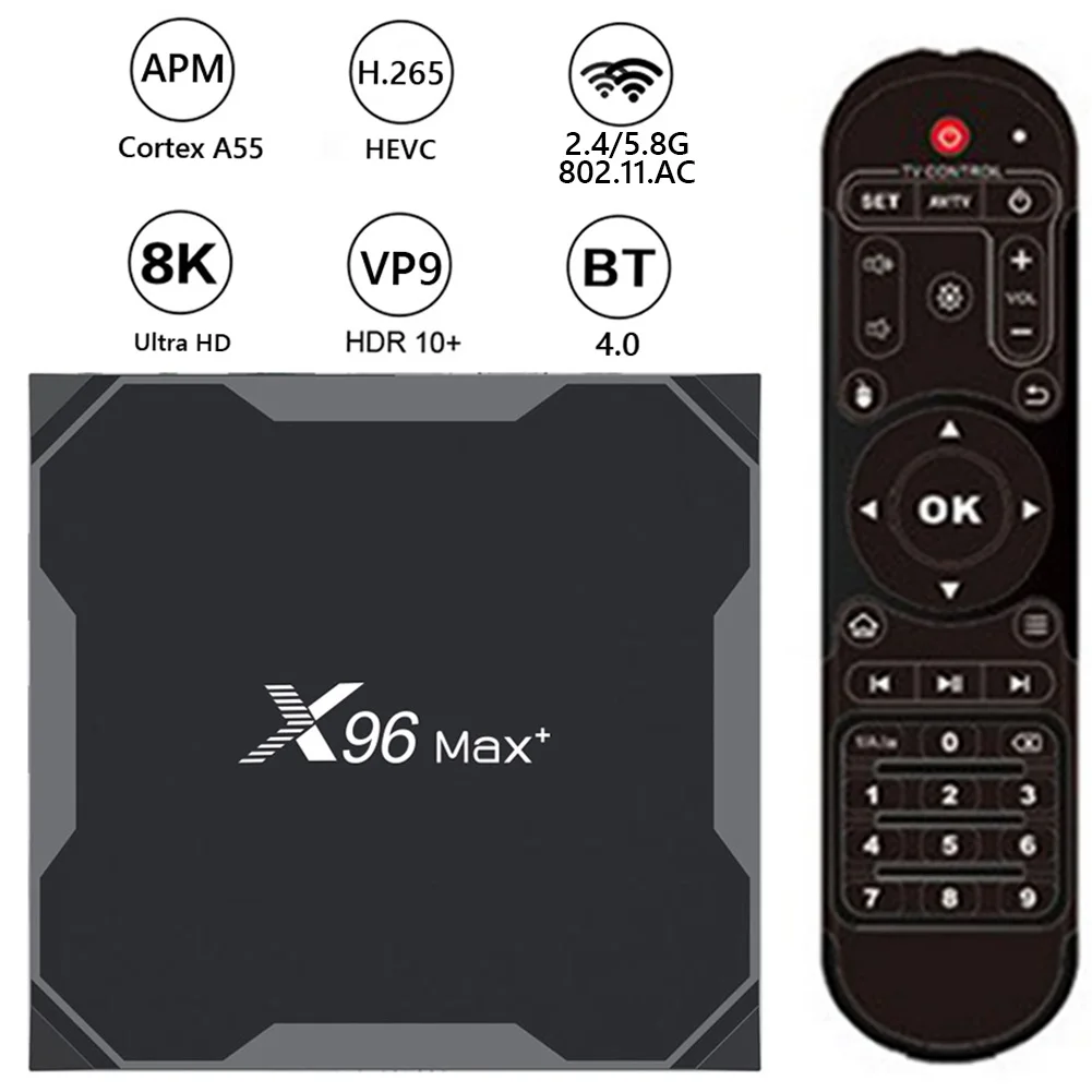 Android 9.0 Smart TV Box 16G/32G/64G 8K HD Set Top Box 2.4G/5G Dual WiFi Media Player Android Box with Remote