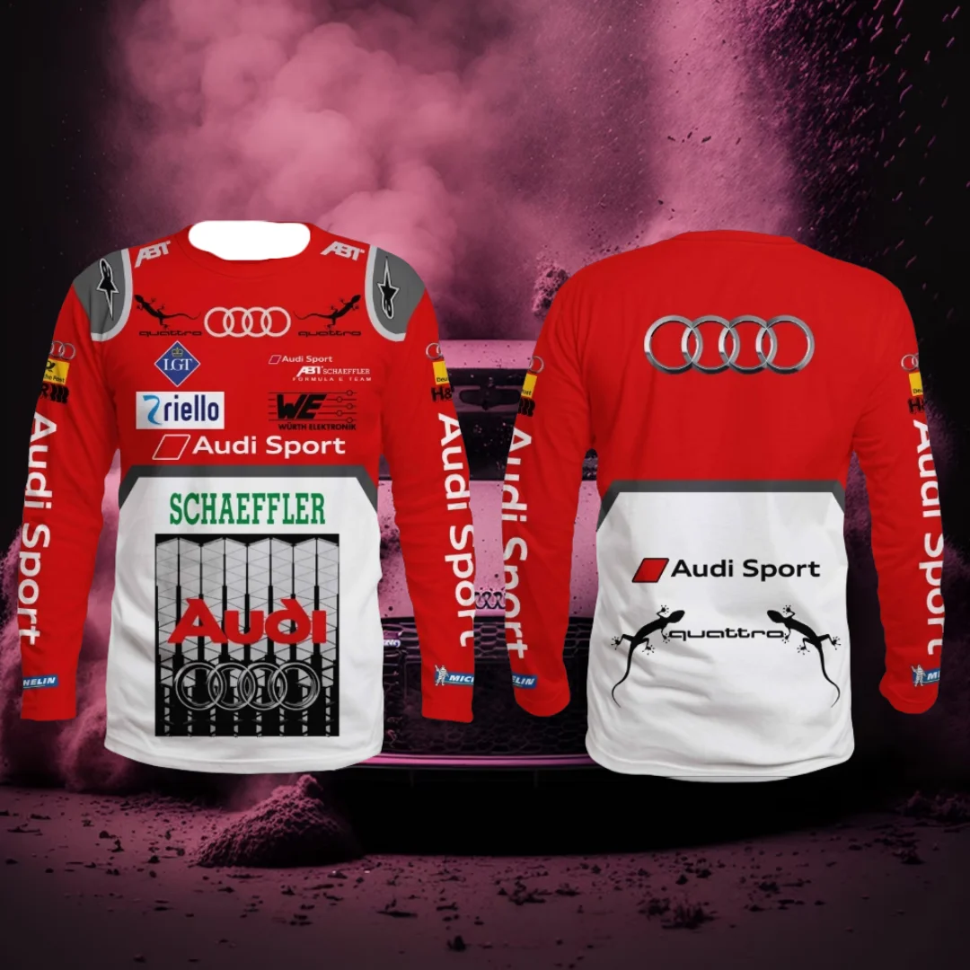 

Audi Authorization Motorsport Quattro Racing Long Sleeve Tops Men Women Clothes Breathable Quick-drying Sweat-absorbing T-Shirt