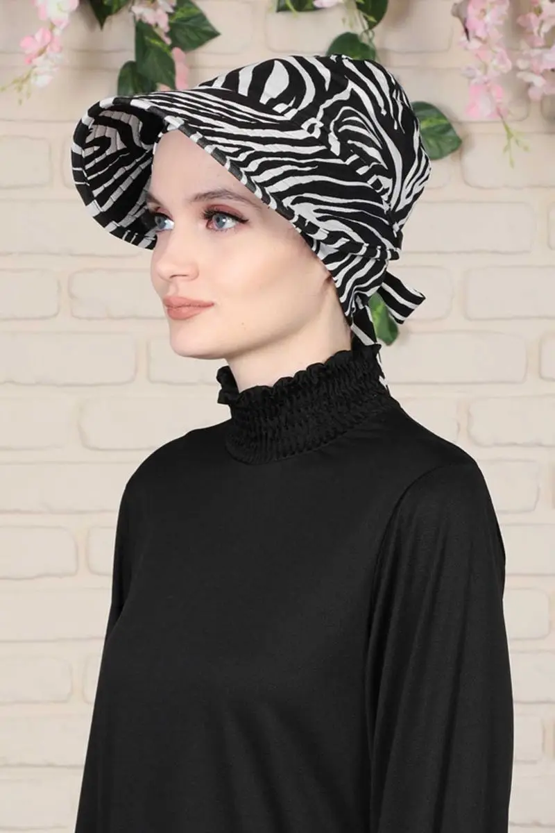 Gekämmte baumwolle kappe mit Zebra muster