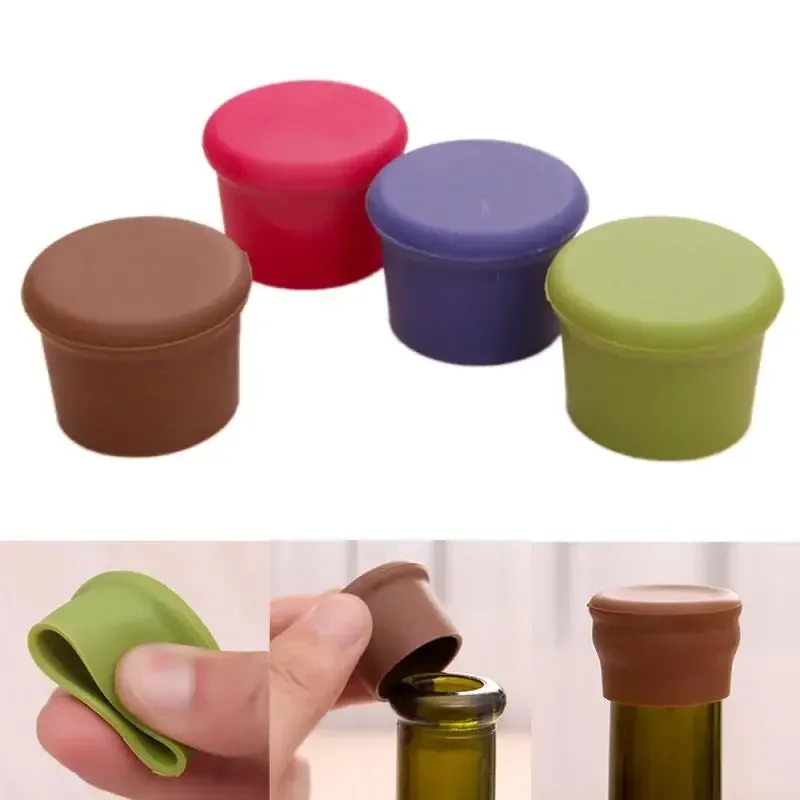 Wine Corks Bar Can Be Reused Silicone Bottle Stopper Wine Glass Drink Beer Champagne Freshs Cover Barware Kitchen Dining Hom