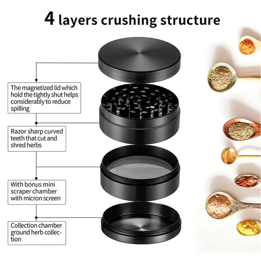 Manual Spice Grinder Metal Herb Grinder 1.6/2.5inch Spice Grinding Tool Portable Spice Mixer for Grinding Dried Chili Peppers