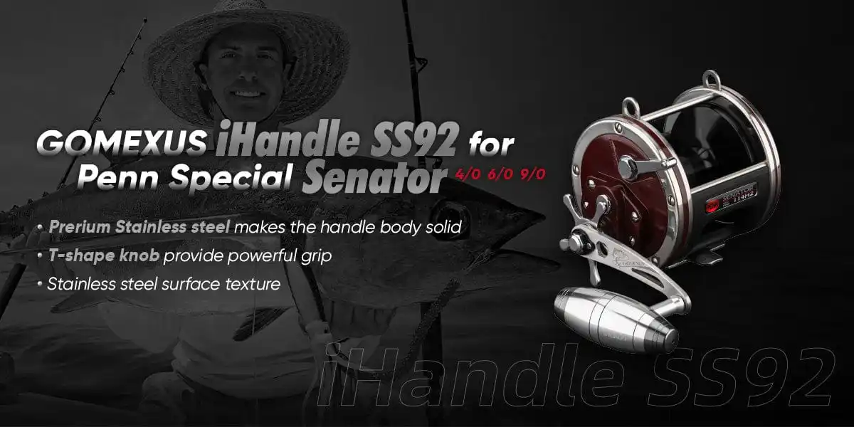 Gomexus Power Handle SS92 für Penn Senator 112H 113H 114H 115H Rollen-Griffhebel – Detail 2