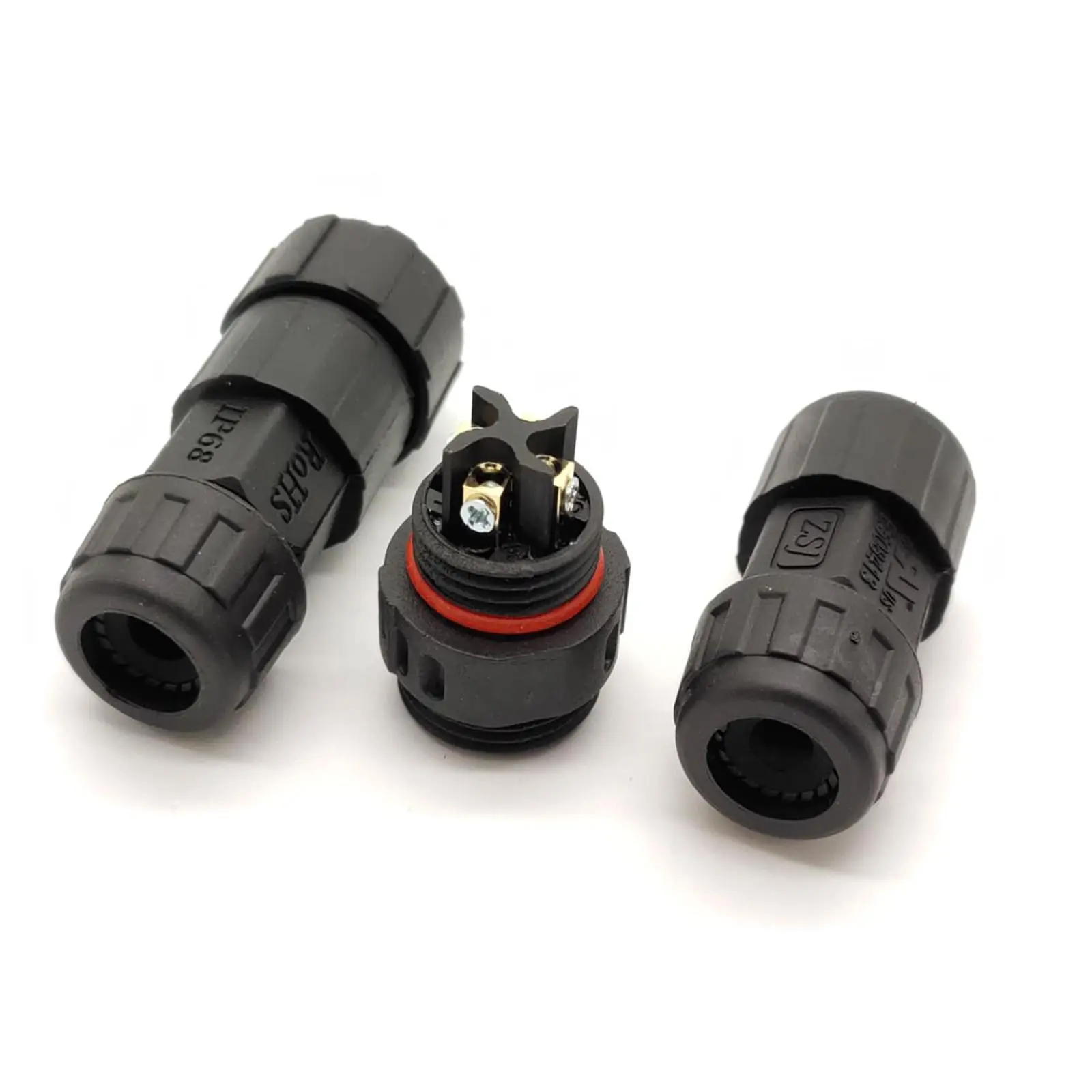 M19 Field Wireable Male Female Butt-Joint Type 4 Pin Wire Cable Screw Lock Waterproof Connector