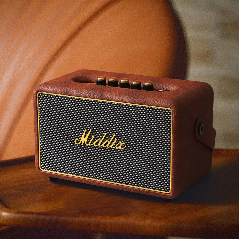 Outdoor Vintage HiFi Bluetooth Speaker with Powerful Woofer Compatible with 6.5mm Port for Karaoke Parties Home Theater & Phone