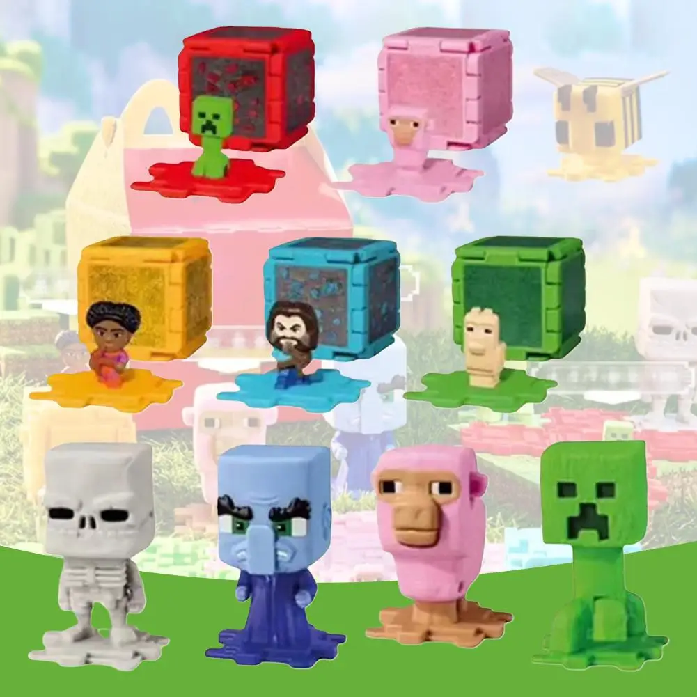 منتج جديد متوفر في المخزون Mc Movies 2025 ألعاب الوجبات السعيدة ستيف دينيس الزاحف Piglin أنيمي الشكل Mc الحلي ألعاب مخصصة هدية للأطفال #1