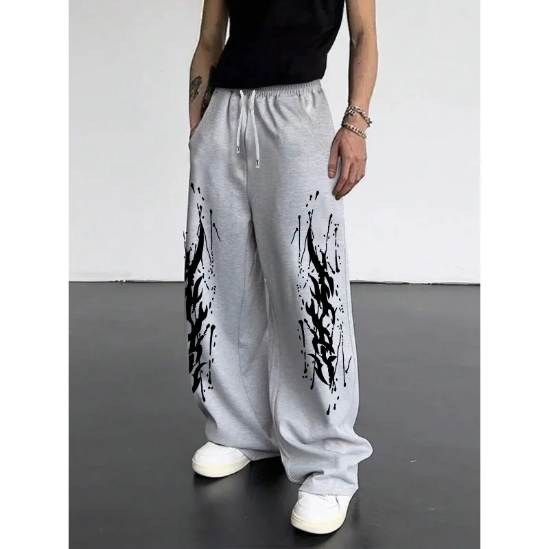 

American Street Men's Dark Fashion Style Printed Autumn and Winter New Casual Jogging Pants