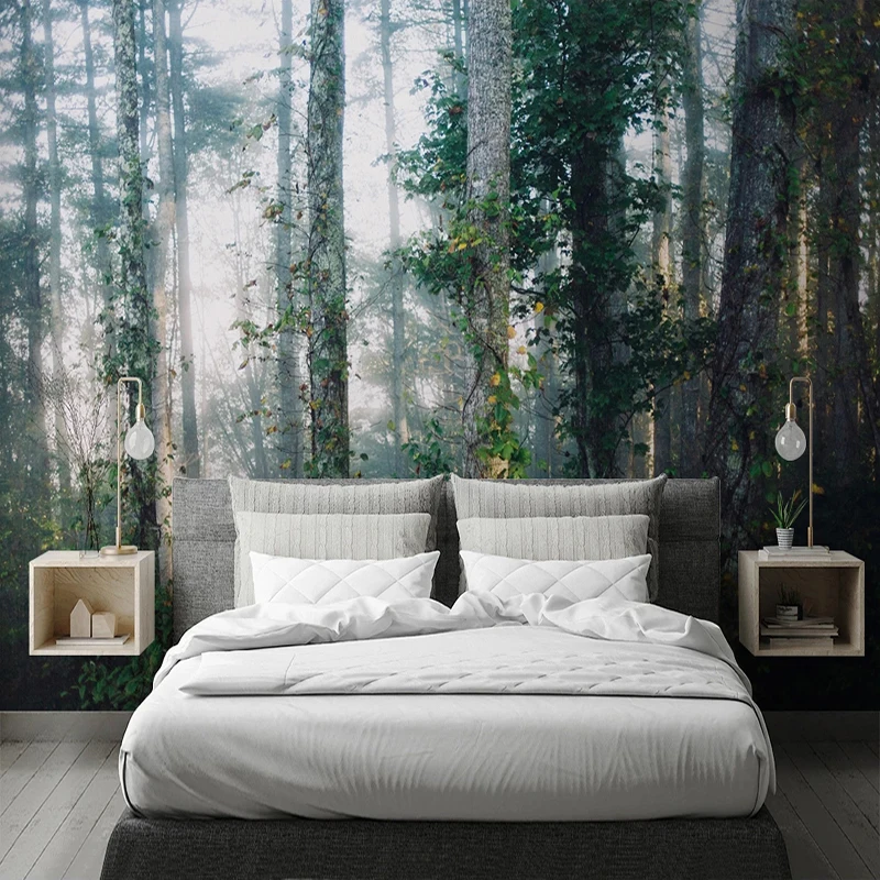 

Custom 3D Photo Wall Papers Home Decor Nature Landscape Nordic Forest Living Room Sofa Bedroom Wallpaper Mural Papel De Parede