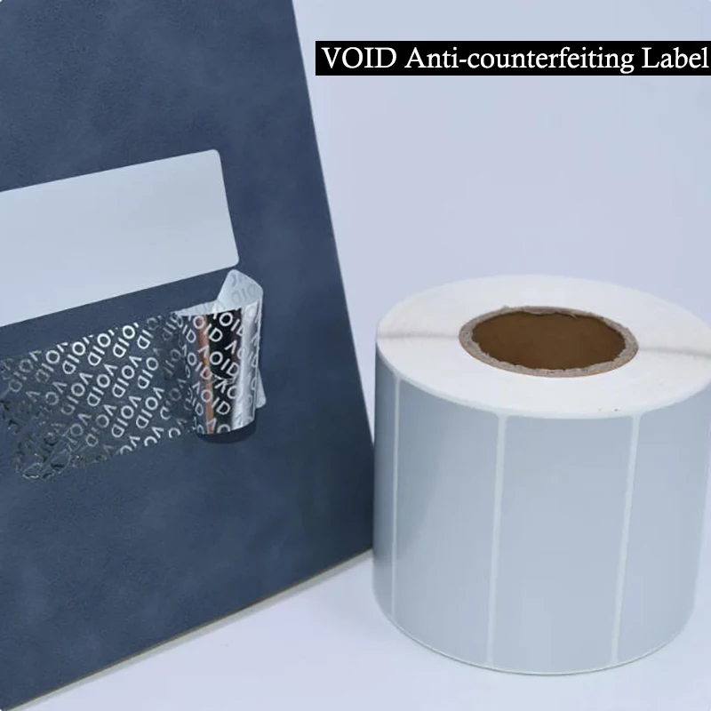 1Roll Blank Anti-tear Tamper-proof  Label Matte Silver VOID Anti-counterfeiting Label Printable Stickers in Roll Need Ribbon