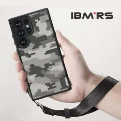 IBMRS per samsung s23 ultra case, [Design militare] custodia per telefono con airbag trasparenti mimetici (viene fornita con cinturino da polso)