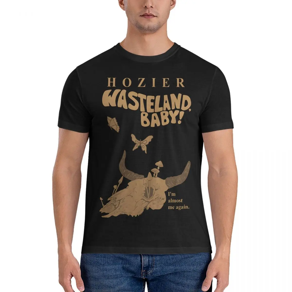 Men T-Shirt Wasteland Baby Novelty 100% Cotton Tee Shirt Short Sleeve Hozier T Shirts Round Neck Clothes Summer