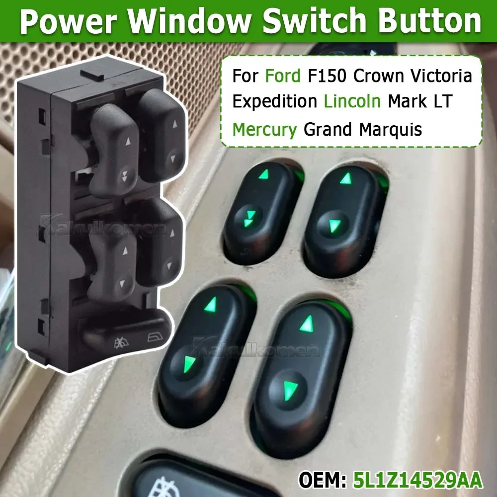 Car Window Master Switch Button For Ford F150 Crown Victoria Expedition Lincoln Mark LT Mercury Grand Marquis 5L1Z14529AA 11Pin