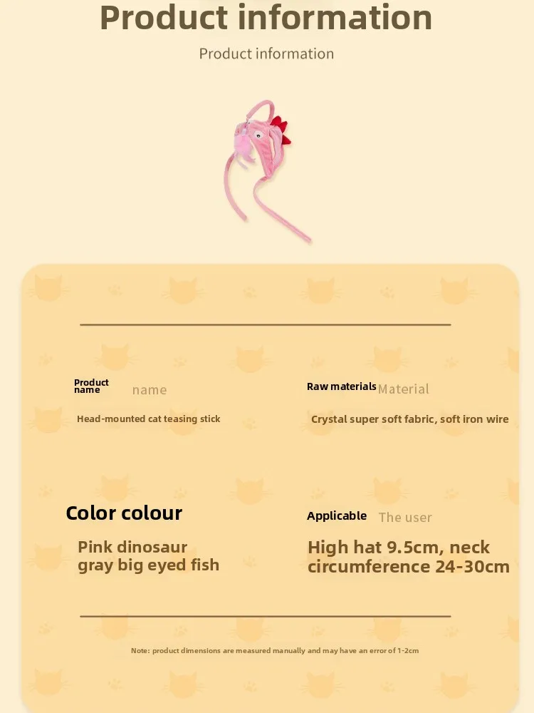 Pet Cat Teaser Stick Head Wearing Feather Penguin Hat Creative Cat Hood Fun Gray Big Eyed Fish Cats Self-hi Pets Toy Supplies