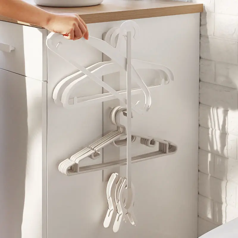 Magnetic Hook Hanger Storage Balcony Washing Machine Wall-mounted Punching-free Clothes Hanger Multi-functional Storage Rack NEW