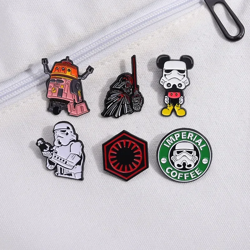 Disney Star War Imperial Stormtrooper Mickey Emaliowane szpilki do plecaka Torba Ubrania Metalowe przypinki do klapy Broszki Akcesoria Prezenty