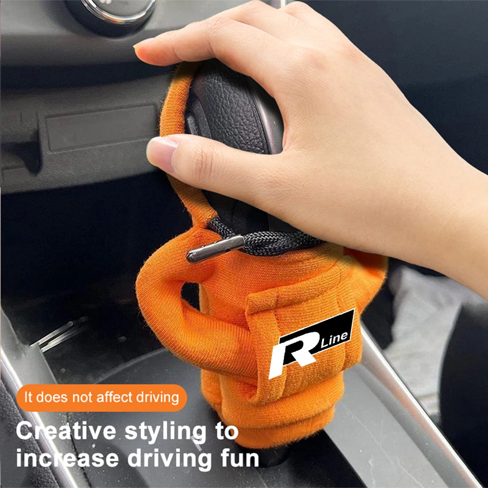 Car Hoodies AntiSlip Gearshift Manual Handle Sweatshirt Gear Shift Cover Auto Change Lever Decoration for Volkswagen VW RLINE