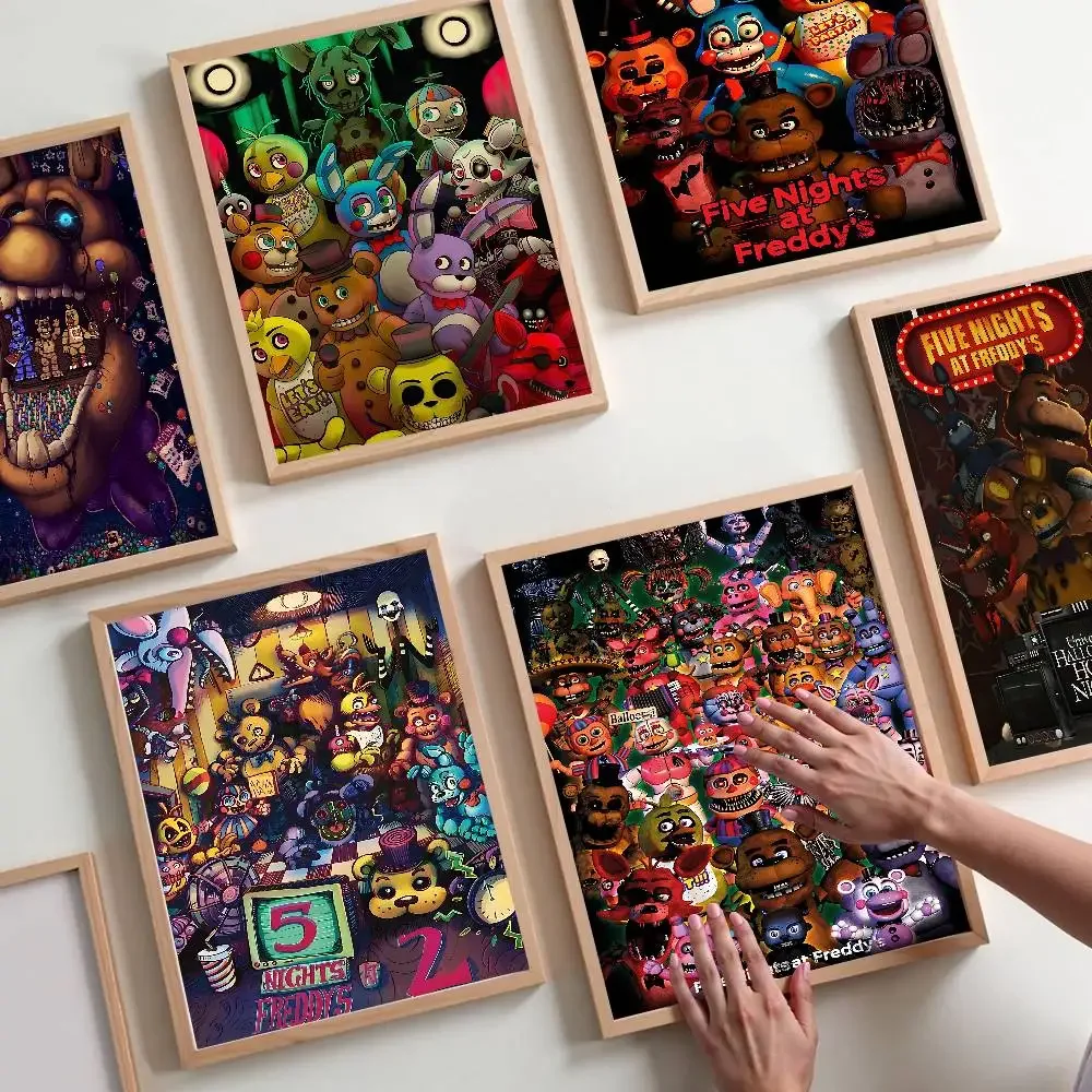 Fnaf Five-nights-At-Freddys Classic DIY Sticky Poster Vintage Room Bar Cafe Decor Home Decor