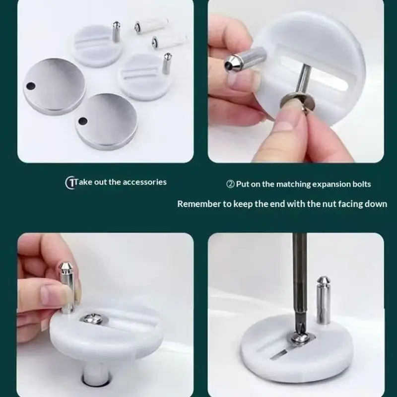 Toilet Seat Hinge Mounting Bolts 1 Pair Rust Resistant Easy Install Universal Fit Bathroom Plumbing Repair Accessories