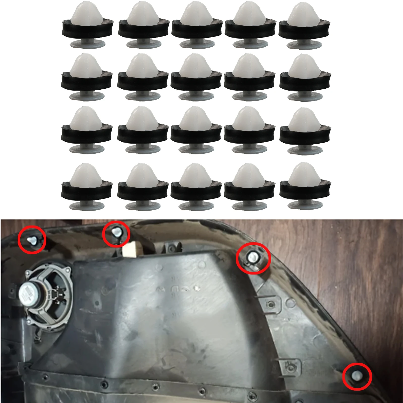 20Pcs For Peugeot 206 207 208 307 308 407 807 1007 5008 Expert Partner Interior Trim Door Panel Card Fastener Clips 6991Y8
