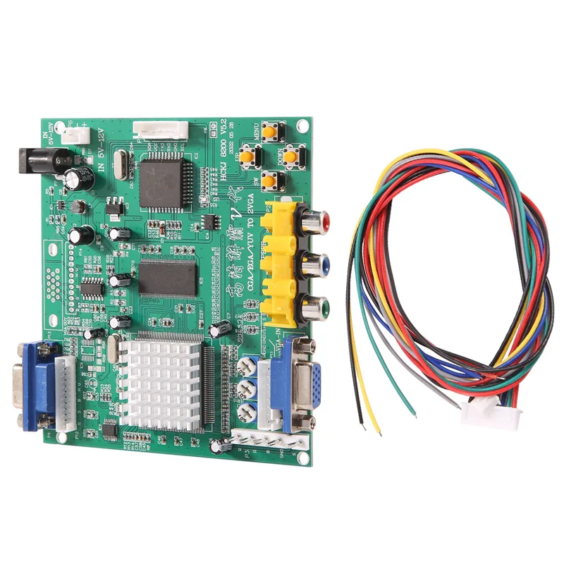 Carte décodeur de jeu d'arcade RGB CGA EGA YUV vers VGA HD, convertisseur vidéo 1 VGA, sortie unique pour moniteur CRT LCD PDP