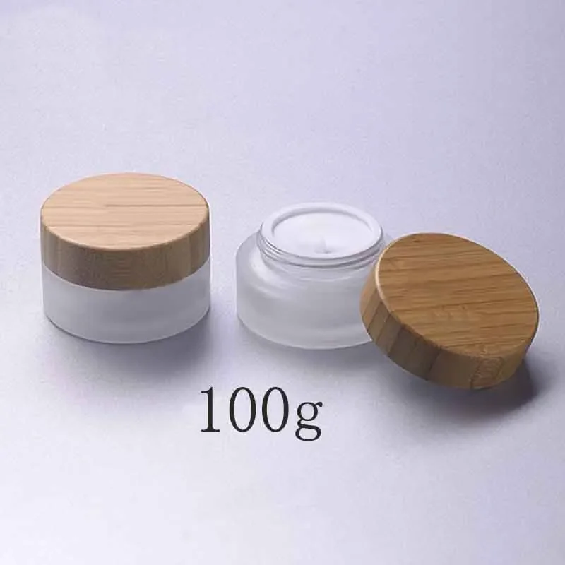 10pcs 5g 15g 30g 50g 100g Bamboo Bottle Cream Jar Nail Art Cream Refillable Cosmetic Makeup Container Bottle Storage Box