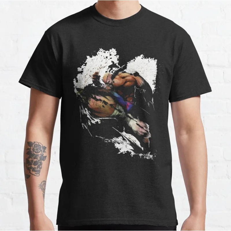 

sagat 0330 Combat Street fighter Gift t shirt Retro Arcade game Graphic Tee Y2K Clothes Large size Tops 100% cotton print tee