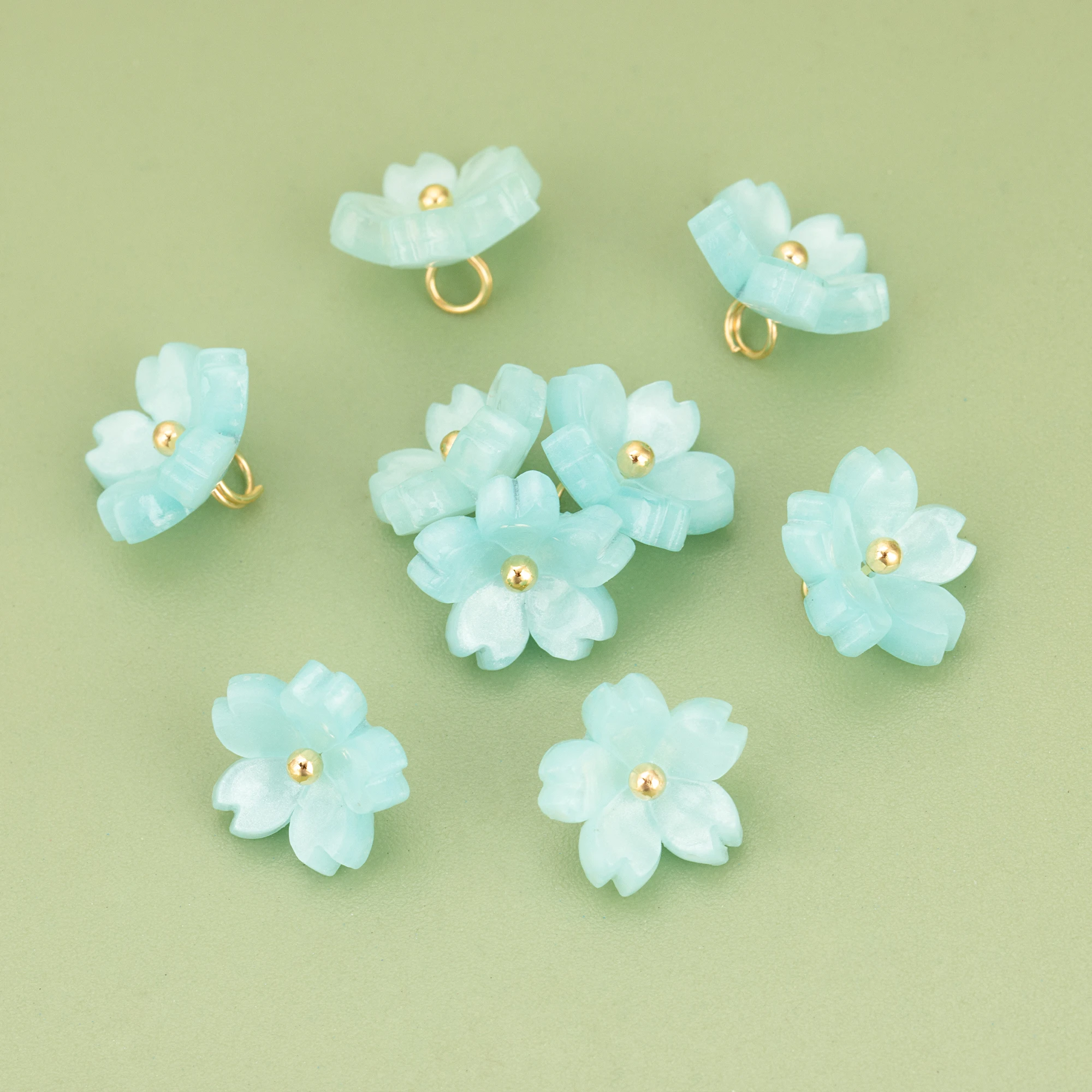 YEGUI,20pcs/lot,MG48,jewelry accessories,acrylic flower,18k gold plated,hand made,charms,jewelry making,diy pendants view 4