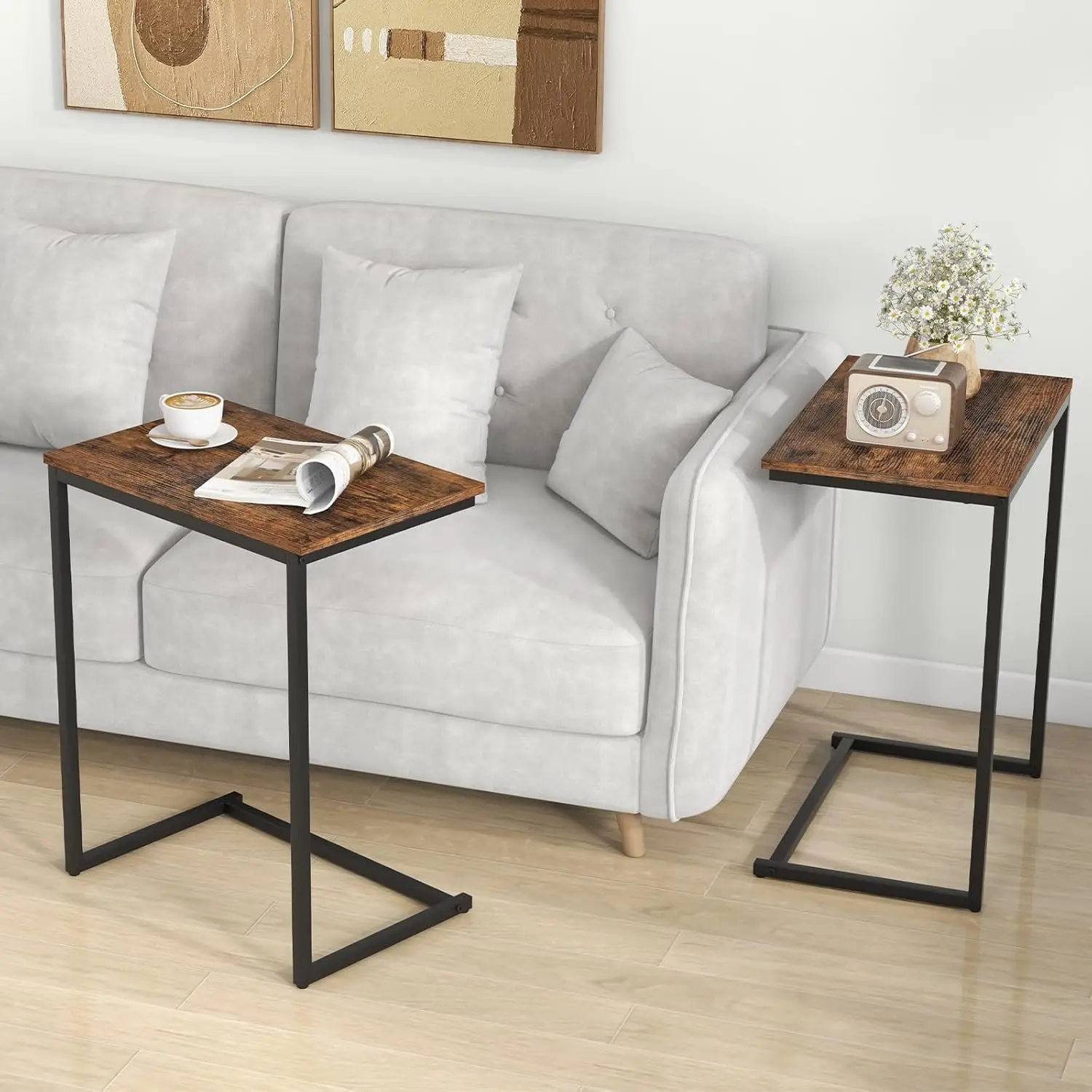 C Shaped End Table 2 Pack, 26.5