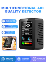 5-in-1 Air Quality Monitor Air Quality Detector CO2 Detector Formaldehyde HCHO TVOC Tester LCD Temperature Humidity Tester Alarm