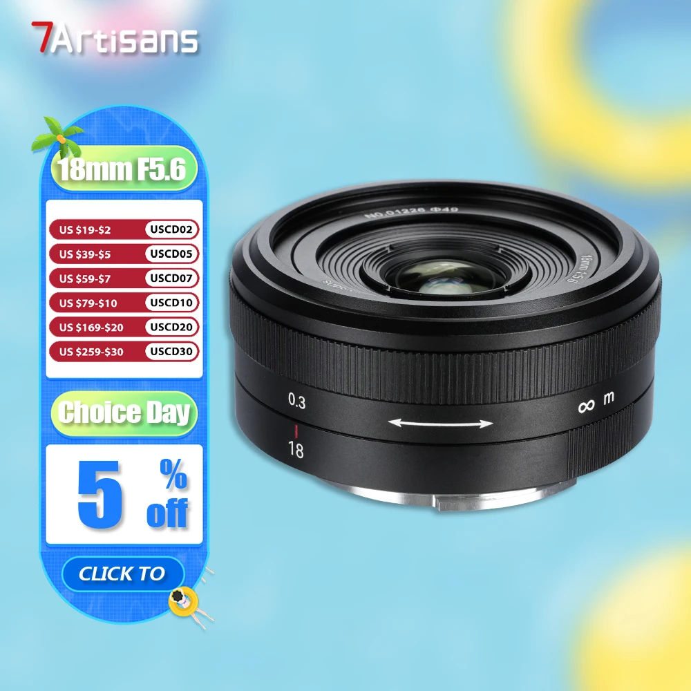 

7artisans 18mm F5.6 Full Frame Camera Lens for Humanities Portrait Photography for Sony E Nikon Z L Mount