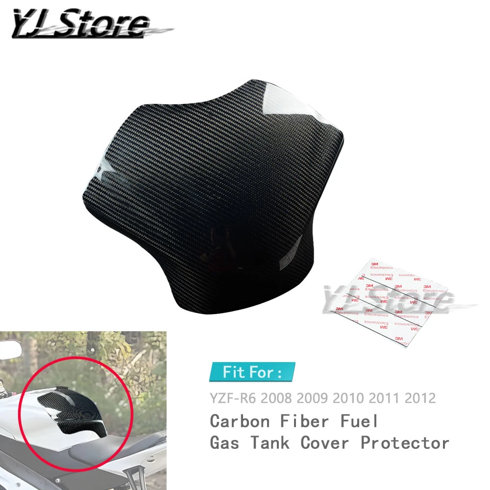 

Fit For YAMAHA YZF-R6 2008 2009 2010 2011 2012 Carbon Tank Protector Motorcycle Carbon Fiber Fuel Gas Tank Cover Protector
