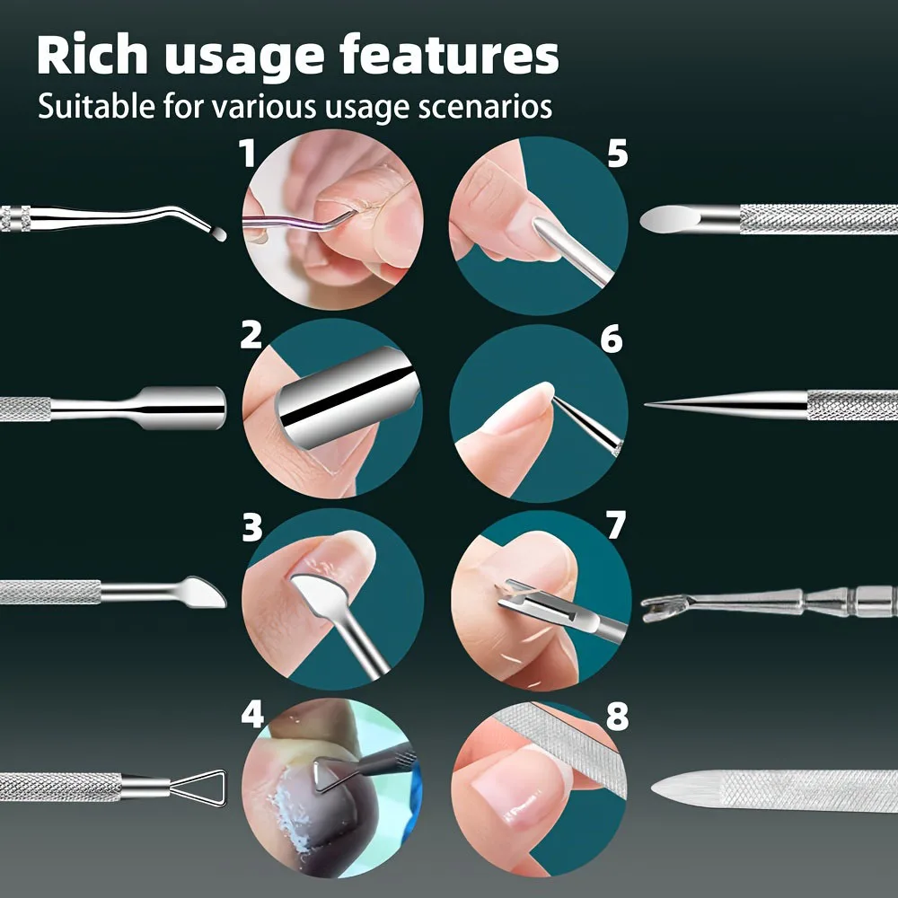 مجموعة مزيل البشرة من الفولاذ المقاوم للصدأ، سكين إصلاح القدم ثنائي الاستخدام، أدوات مانيكير وباديكير دقيقة، مثالية للاستخدام المنزلي في الصالونات #5