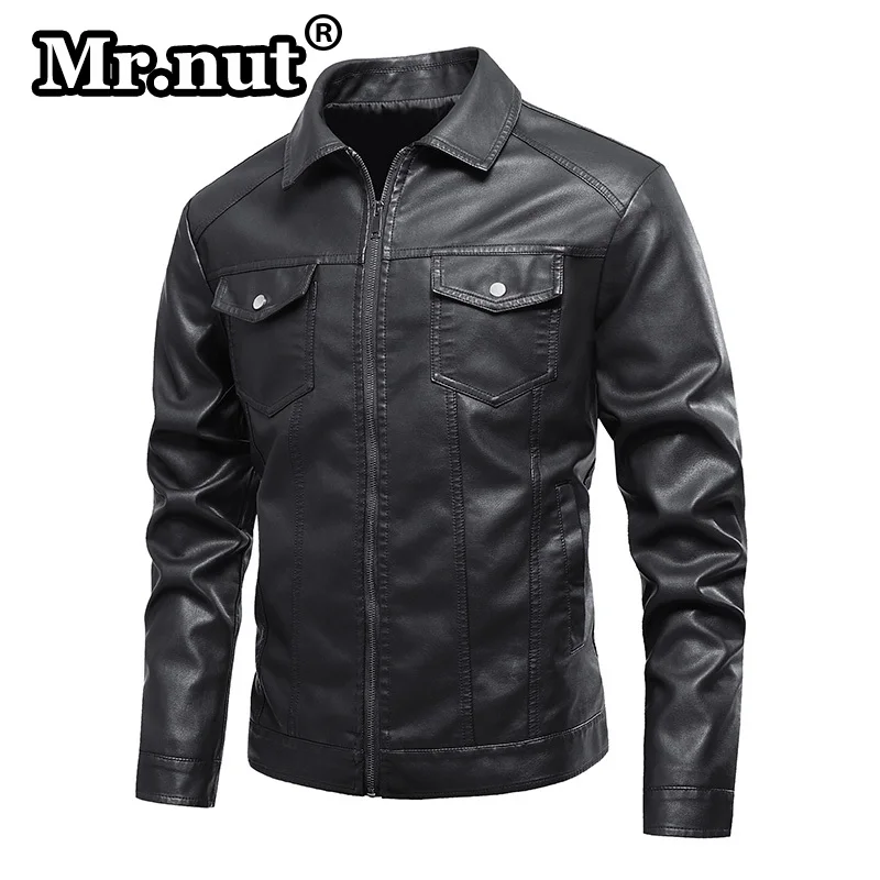 

Mr.nut Waterproof Motorcycle Jacket Man Autumn Winter Men Leather Windbreaker Coat Biker Aviator Jackets Retro Street PU Clothes