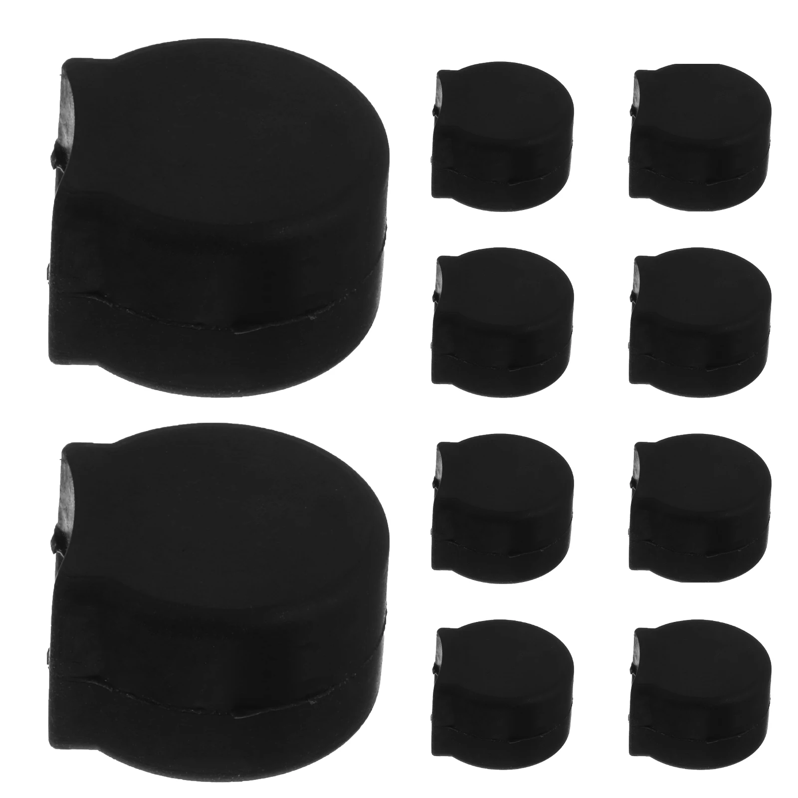 

10 Pcs Clarinet Finger Cot Sleeves Protectors Saxophone Black Rubber Universal Thumb Rest Cushion