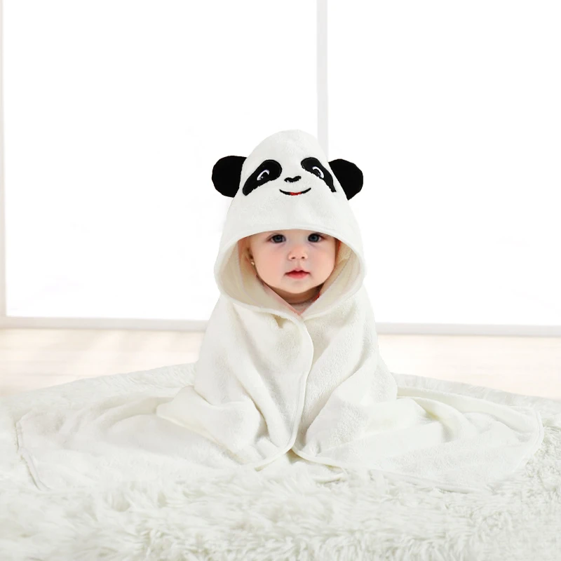 Dropshipping Products 2024 Cartoon animal baby bath towel breathable hypoallergenic hooded poncho cotton kids bathrobe