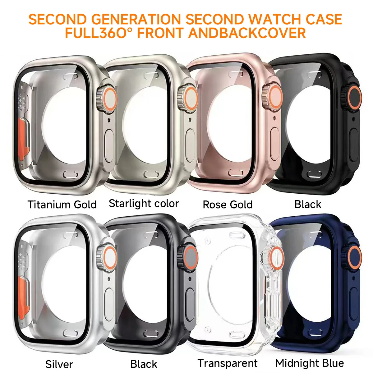 PC Case+Tempered Glass for Apple Watch 12 46 42mm Screen Full Protector Bumper Cover for IWatch 12 42/46mm (No Ceramic Version)