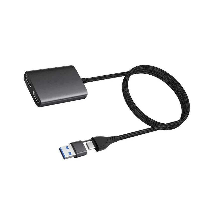 USB Tipo C para doble adaptador 1080 compatible con HDTV para productividad pantalla