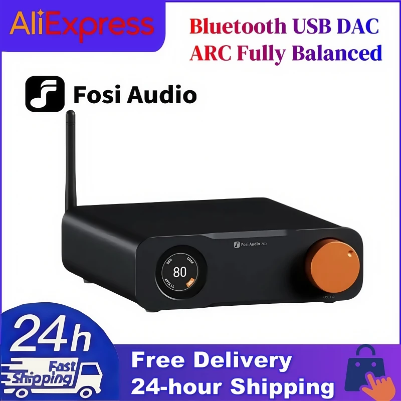 Fosi Audio ZD3 Вход ES9039Q2M Bluetooth USB DAC ARC Полностью балансный цифровой декодер для стереоусилителя с дистанционным управлением V3 MONO ZA3