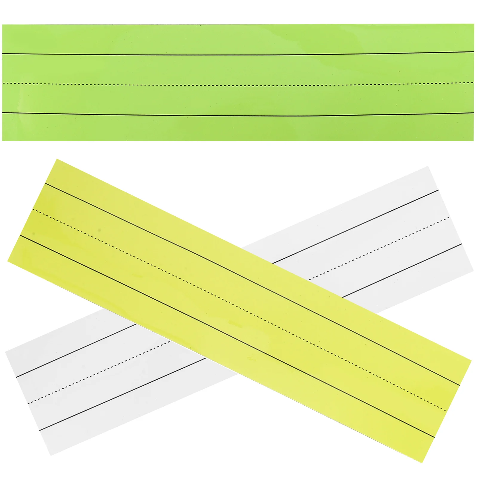 

3 Pcs Magnetic Sticker Labels White Yellow Green Sentence Strips Teachers Dry Erase Reusable Memo Notepads Fridge Metal Surface