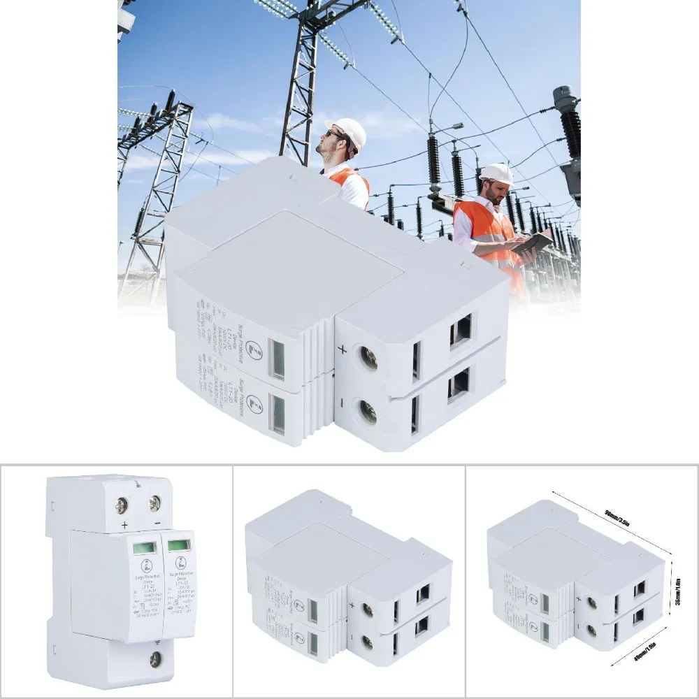 Protezione da sovratensione Protezione contro i fulmini 2P 1000V 20KA Protezione fotovoltaica CC Scaricatore a bassa tensione Reti a bassa tensione