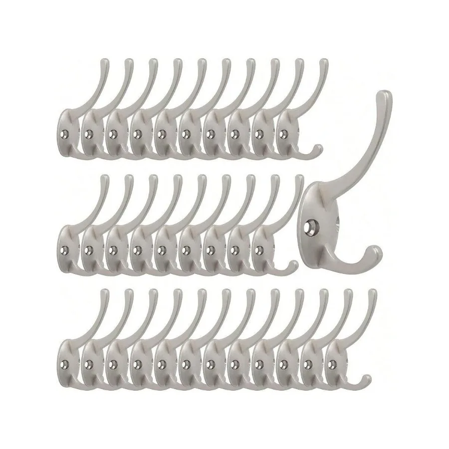 

12 Pack Black Coat Hooks Wall Mounted With 24 Screws Retro Double Hooks Utility Black Hooks For Coat Scarf Bag Towel Key Cap Cu