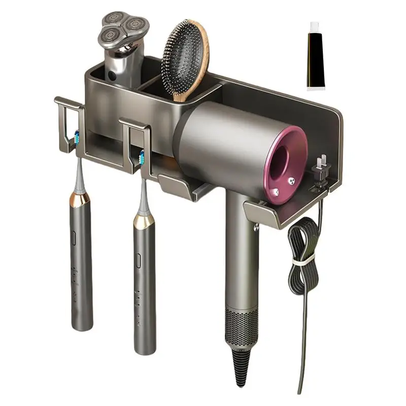 Étagère murale pour brosse à dents et sèche-cheveux, support pour accessoires, support stable, HODecor, HOSalon